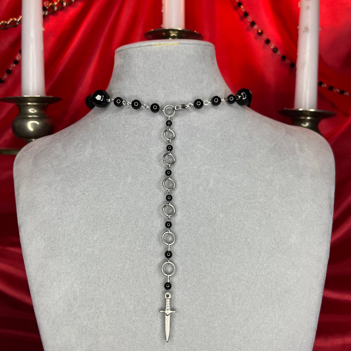 ⋆♱ ‘ Morticia ‘ Necklace In Black♱⋆