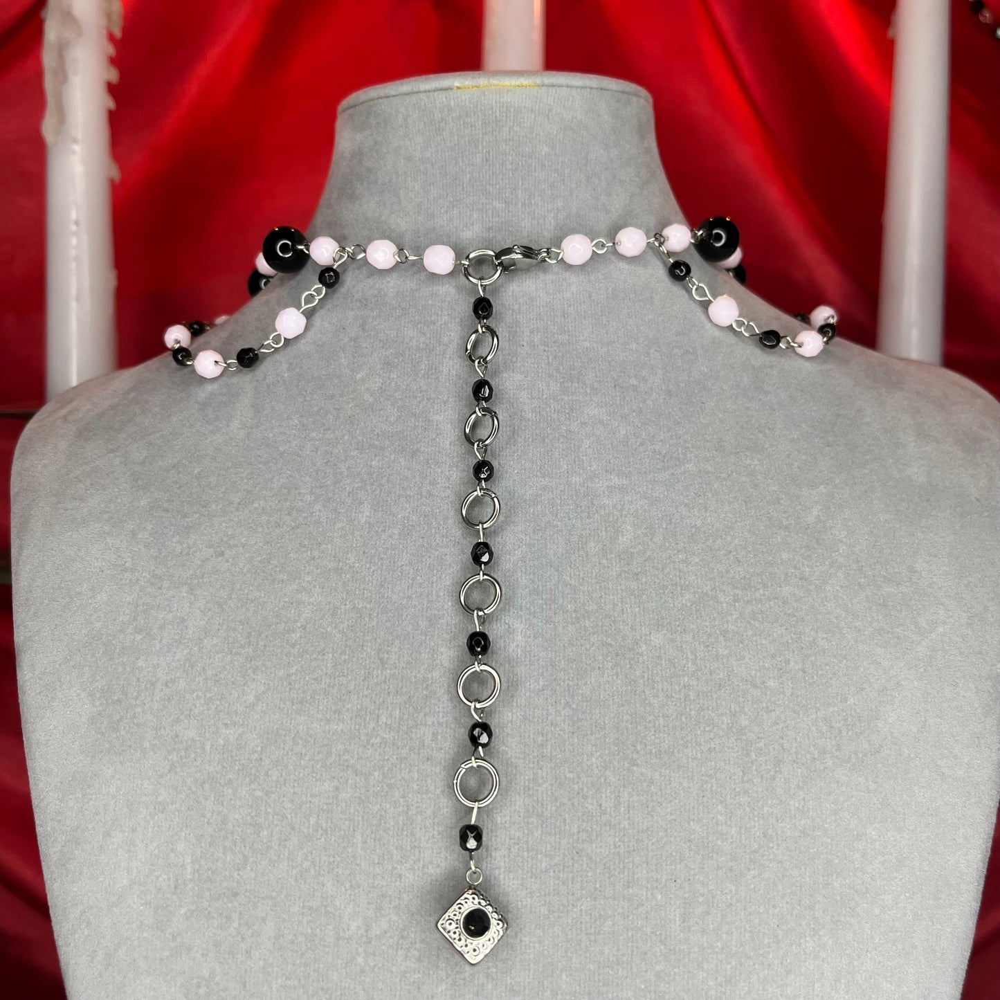 ⋆♱ ‘Belladonna’ Layered Necklace in Black and Pink♱⋆
