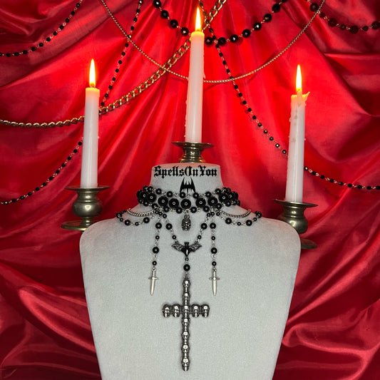 ⋆♱ New ‘Funeral Party’ Beaded Collar Necklace ♱⋆