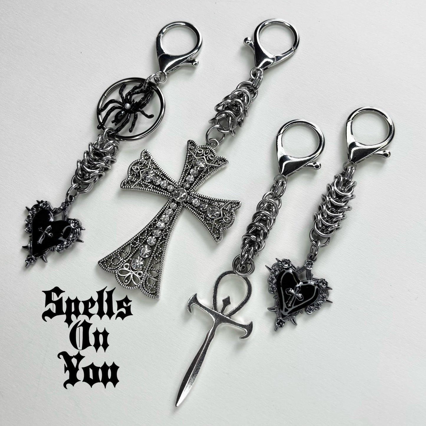โDazzleโ Chainmail Cross Bag Charm/ Keychain