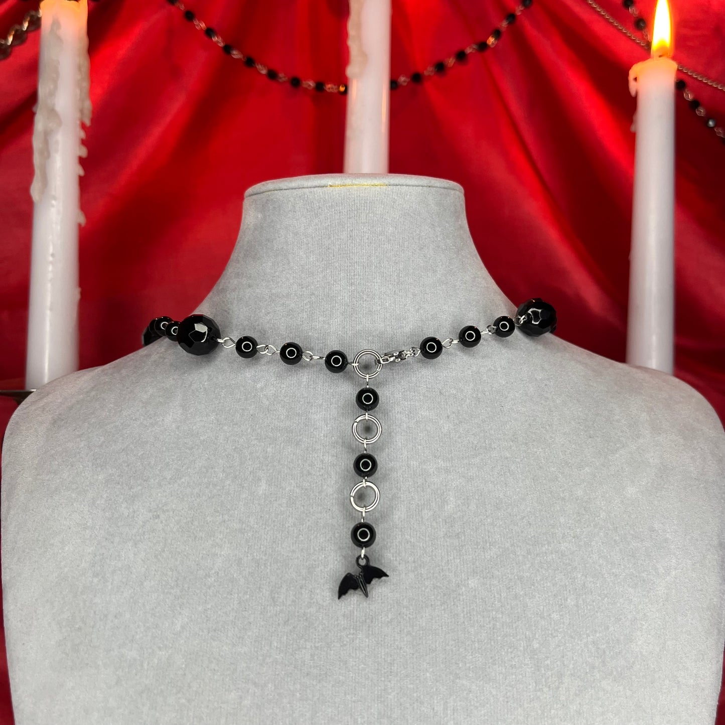 ⋆♱ ‘All Hail Me’ Rosary Necklace in Black ♱⋆