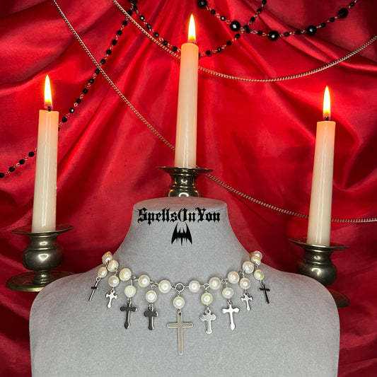 ⋆♱ ‘Ghost Of You’ Charm Necklace in Pearl ♱⋆