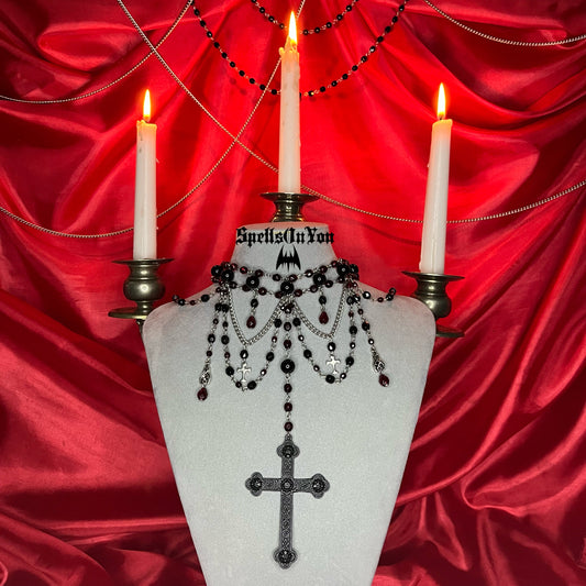 ⋆♱ ‘Siouxsie’ Layered Necklace in Black and Red ♱⋆