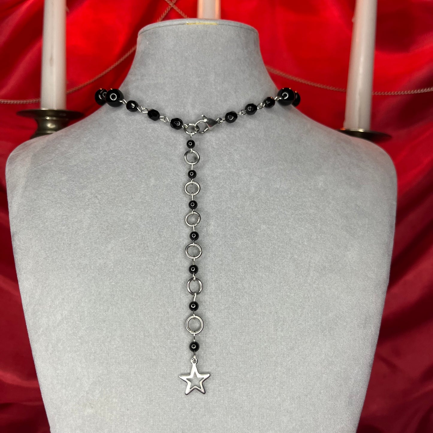 ⋆♱ ‘Oracle ’ Mini Rosary Necklace in Black♱⋆