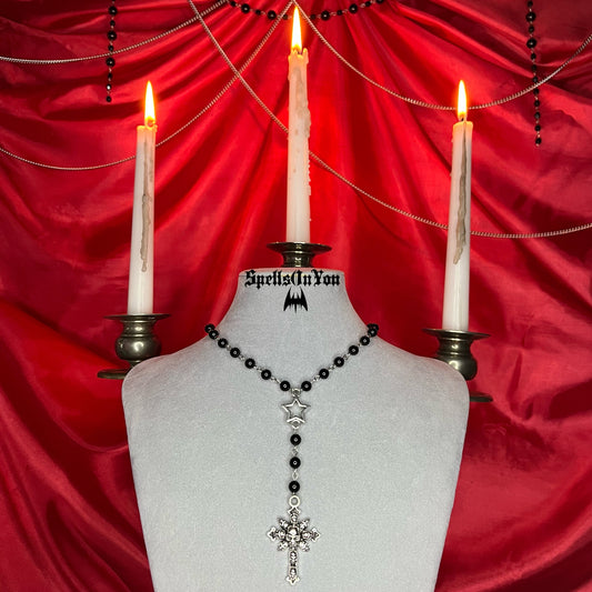 ⋆♱ ‘ Darkwave ‘ Mini Rosary Necklace ♱⋆