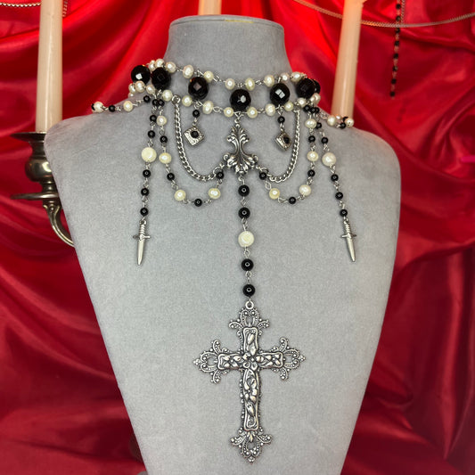 ⋆♱ ‘Buffy’ Layered Necklace in Black and Pearl Vol.3 ♱⋆