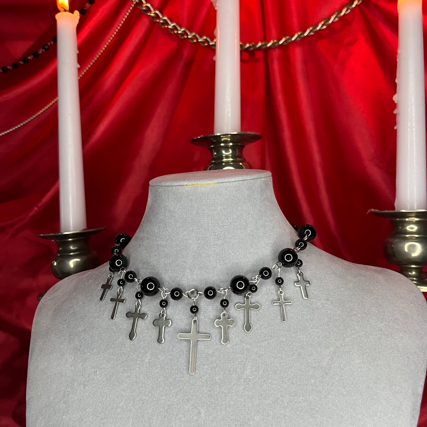 ⋆♱ ‘ Ghost Of You’ Charm Necklace in Black ♱⋆