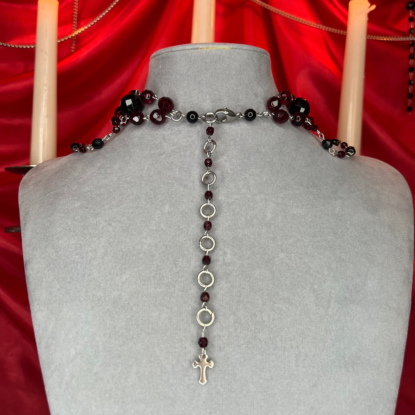 ⋆♱ ‘Siouxsie’ Layered Necklace in Black and Red ♱⋆