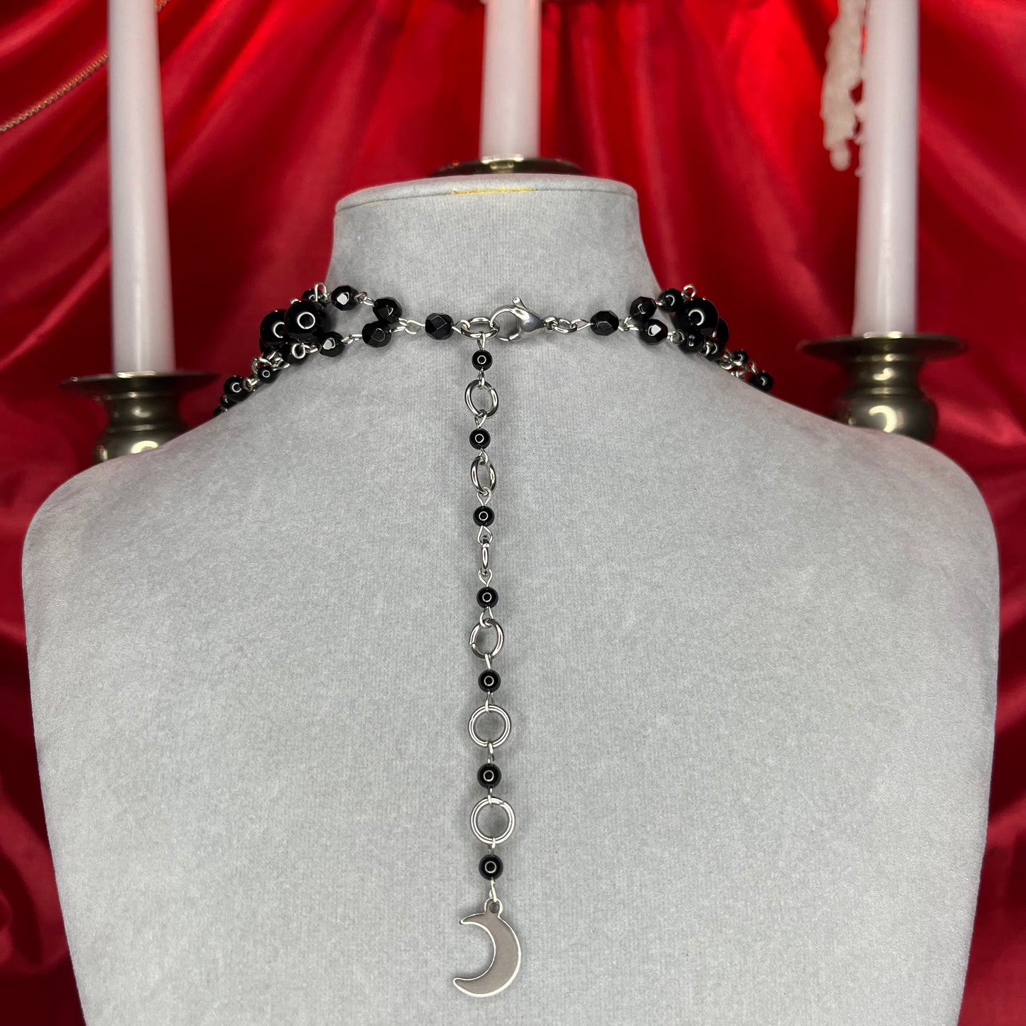 ⋆♱ ‘ Luna Enamorada ‘ Beaded Collar Layered Necklace In Black ♱⋆