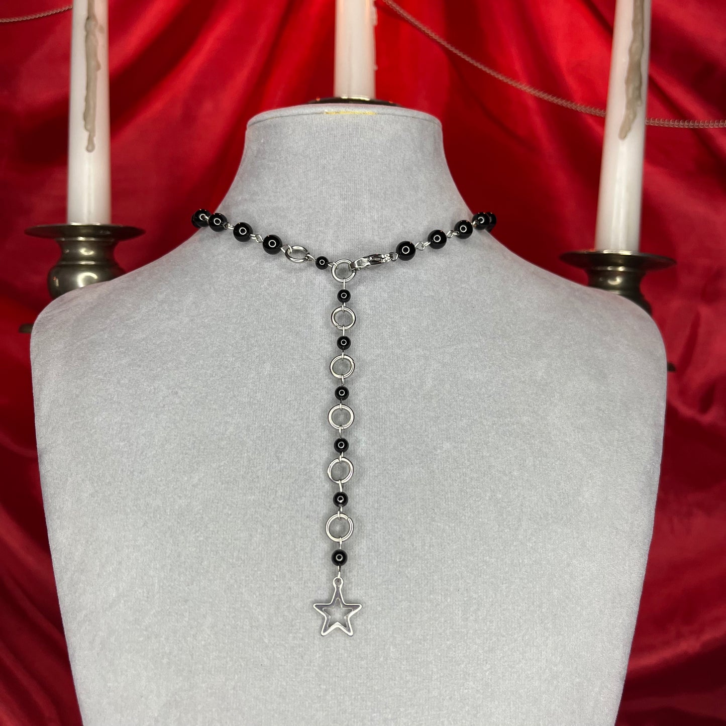 ⋆♱ ‘ Darkwave ‘ Mini Rosary Necklace ♱⋆