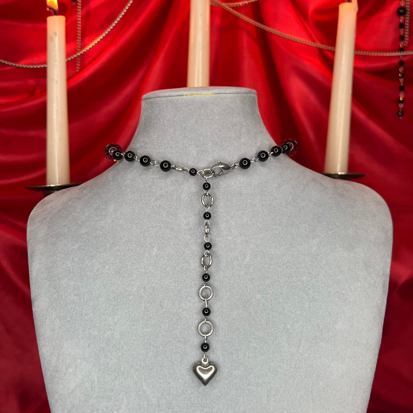 ⋆♱ ‘ Andromeda ‘ Mini Rosary Necklace In Black and Purple ♱⋆