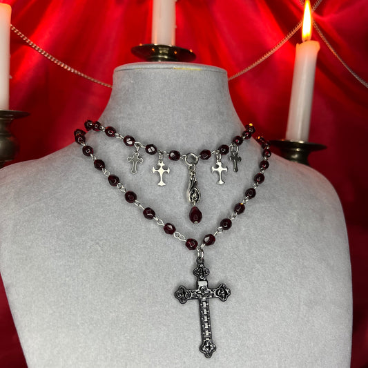 ⋆♱ ‘Helena’ Stack Necklace in Red ♱⋆