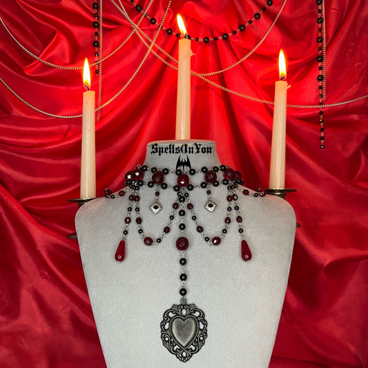 ⋆♱ ‘Everlasting’ Layered Necklace in Black and Red ♱⋆