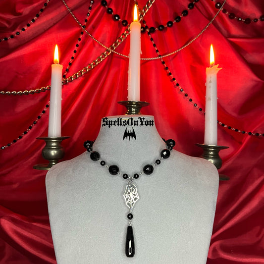 ⋆♱ ‘ Morticia ‘ Necklace In Black♱⋆