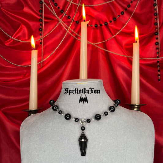 ⋆♱ ‘ Entombed ‘ Necklace In Black ♱⋆